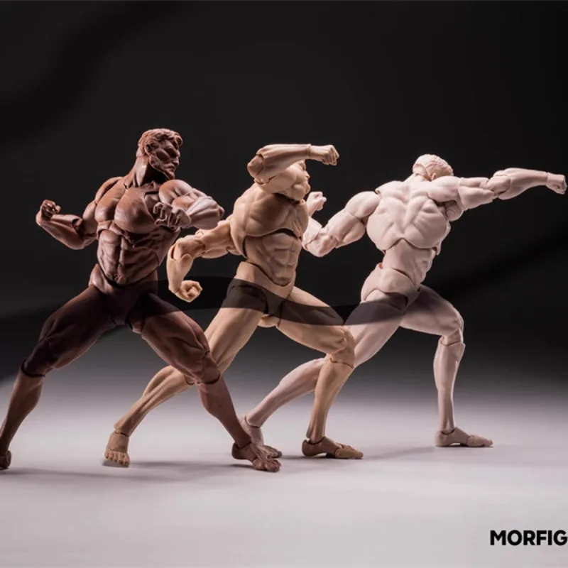 先行販売 QS MORFIG 1/12 スケール男性強力な筋肉ボディ超柔軟なジョイントボディ 17.3 センチメートル白/黄色/黒兵士アクションフィギュア