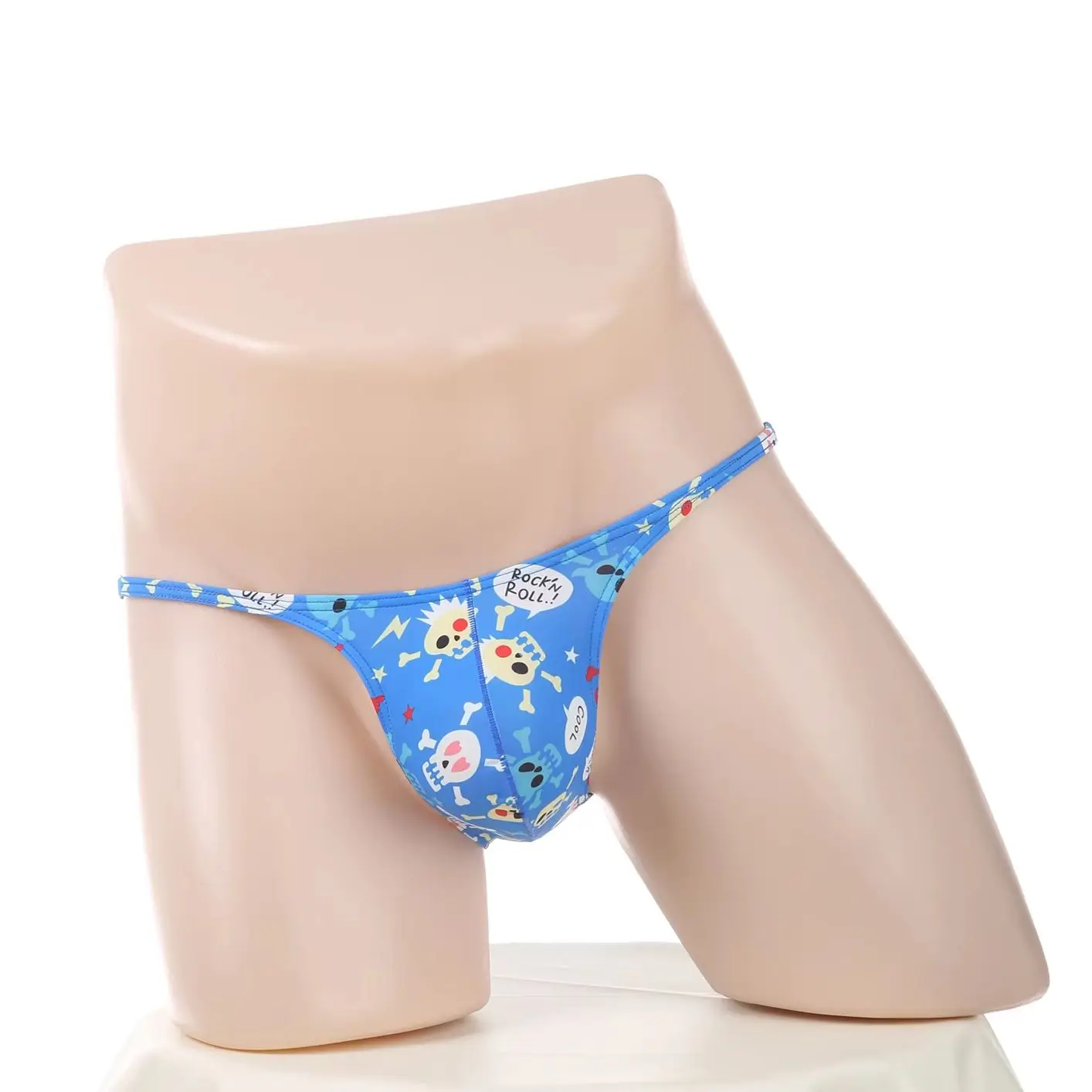 Men Briefs Cartoon Prints Low Rise Underwear Breathable Bulge Pouch Panties Mini Waist Band High Slit Underpants Sexy Lingerie