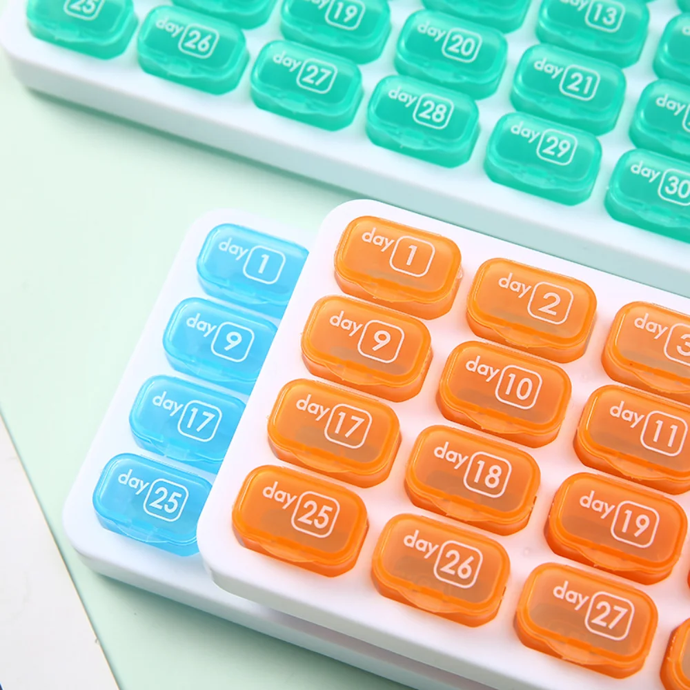 جديد حار Premuim المحمولة 31 يومًا الشهري منظم حبوب منع الحمل حقيبة للتخزين حامل الصندوق للطب اليومي فيتامين زيوت السمك الملحق #2