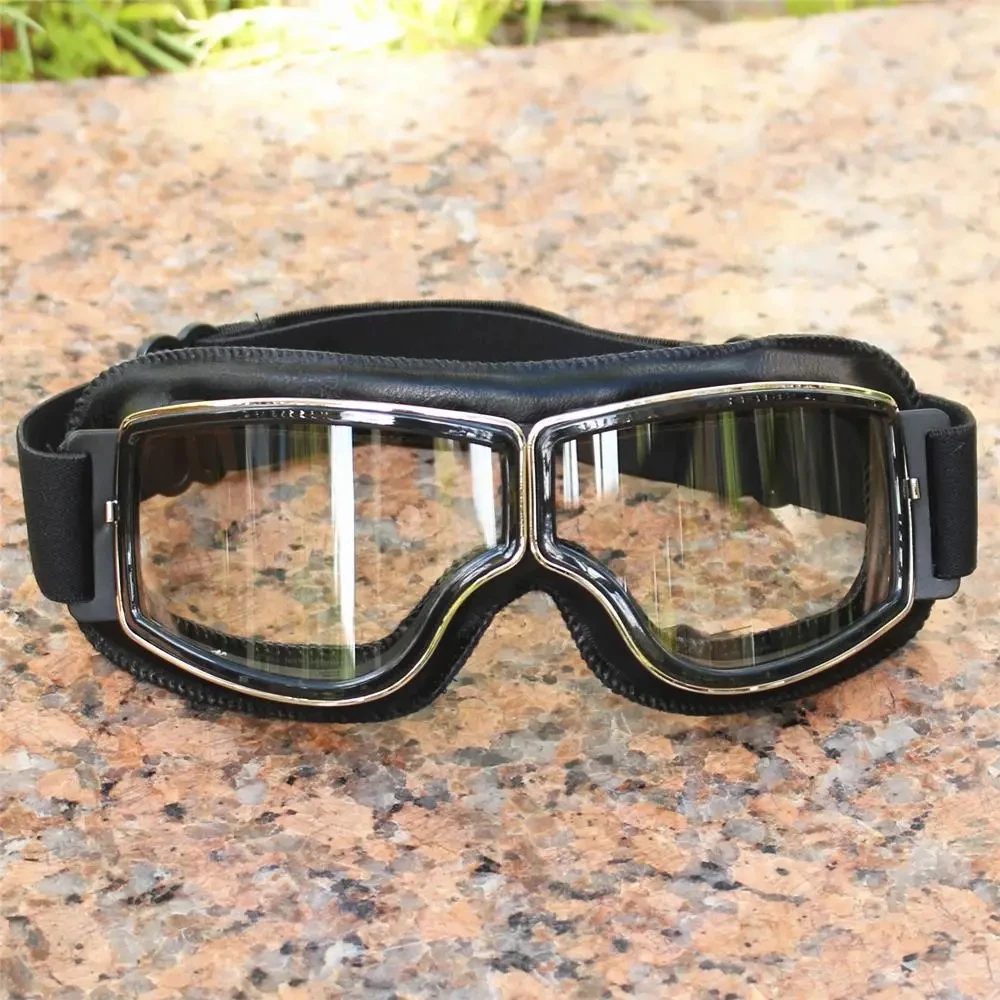 Retro Vintage High-Quality Motorcycle Goggles Classic Steampunk Style for ATV Bike Helmet Outdoor Sports Moto Goggles