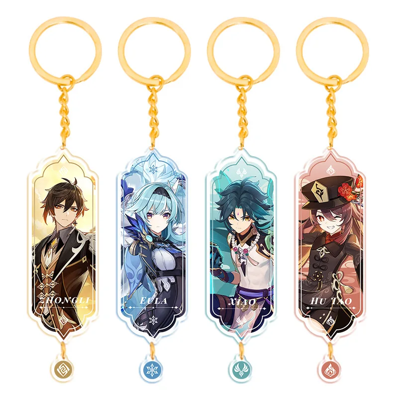 Game Genshin Impact Keychain Hutao Klee Xiao Cosplay Yae Miko Xiao Ganyu Zhongli Diluc Figure Pendant Keyrings Accessories Gifts image 5