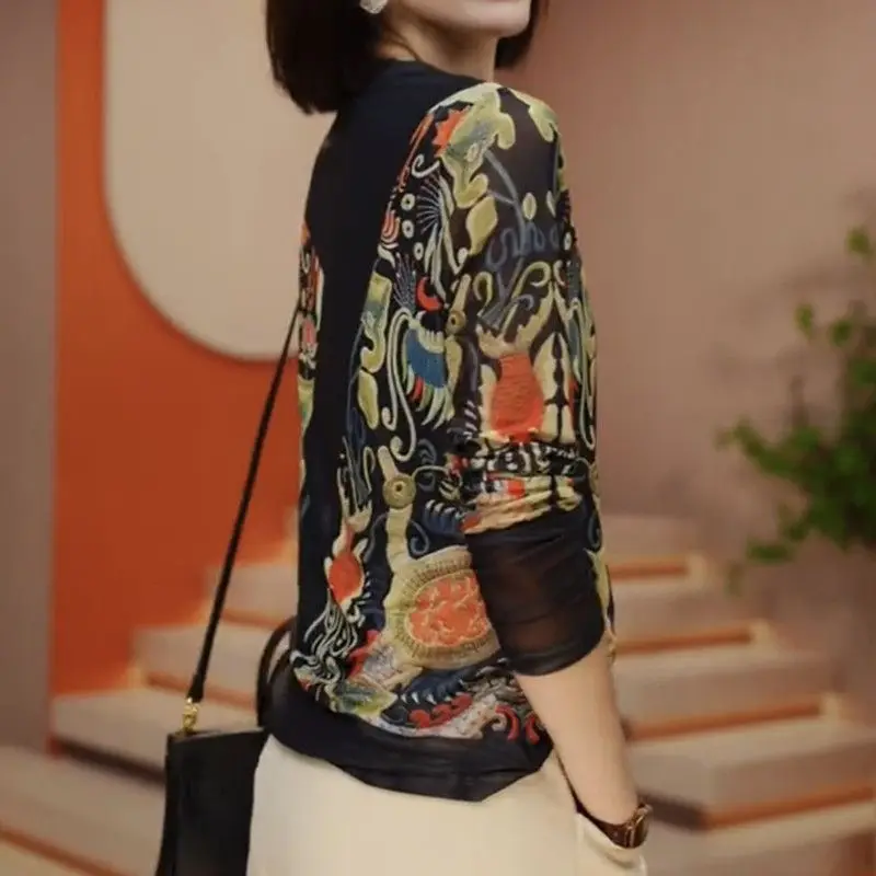 T-shirt en maille à manches longues pour femme, haut extensible, début d'automne, 2025