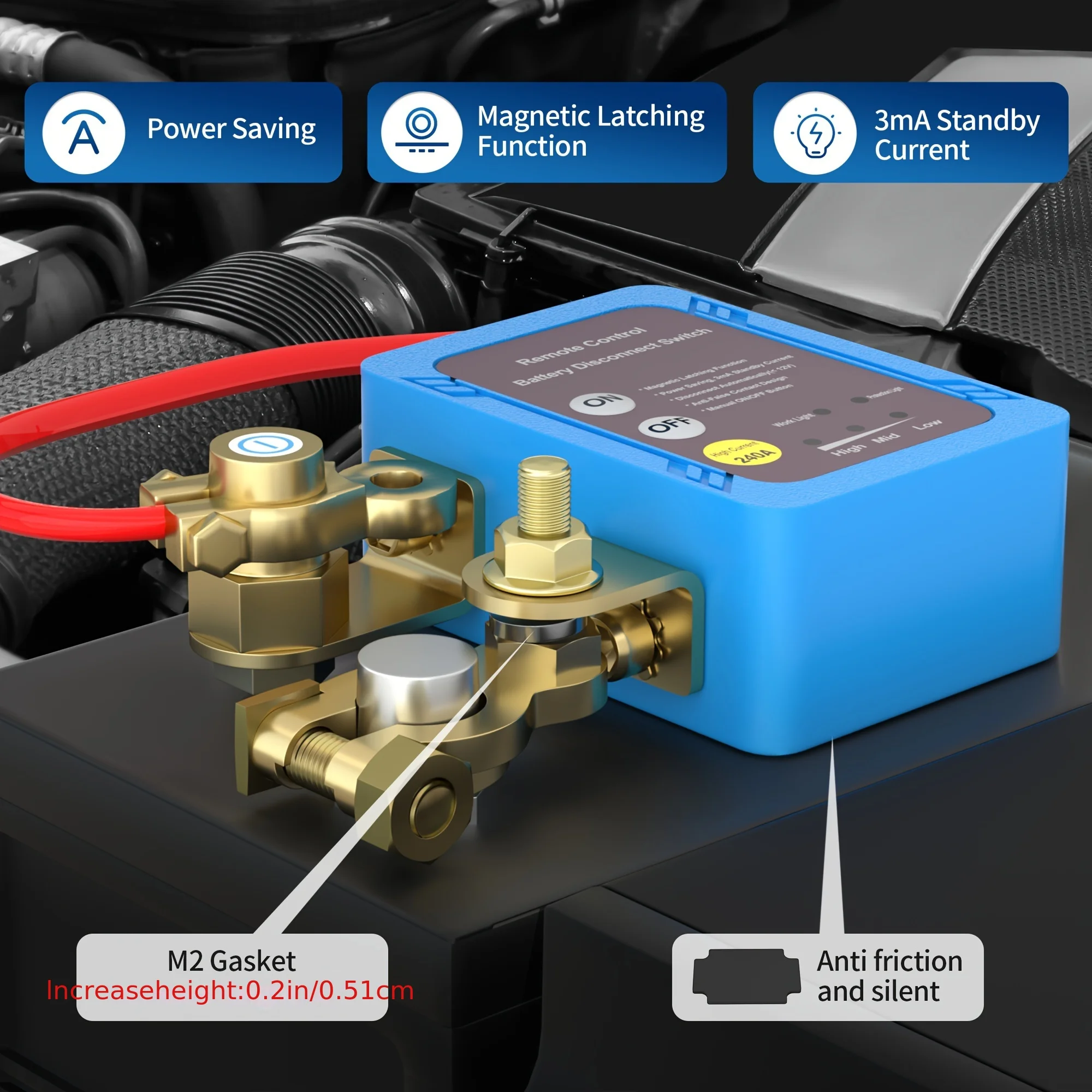 Imagem -03 - Remoto Bateria Desconectar Switch Kill Switch Energia Automática Desligar o Interruptor Controle Remoto para Auto 12v 240a