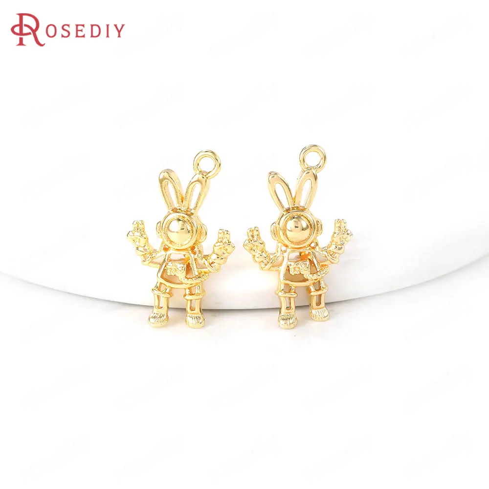 24K Gold Color Brass Rabbit or Radish Charms Pendants Jewelry Making Supplies Diy Necklaces Earrings Findings Accessories