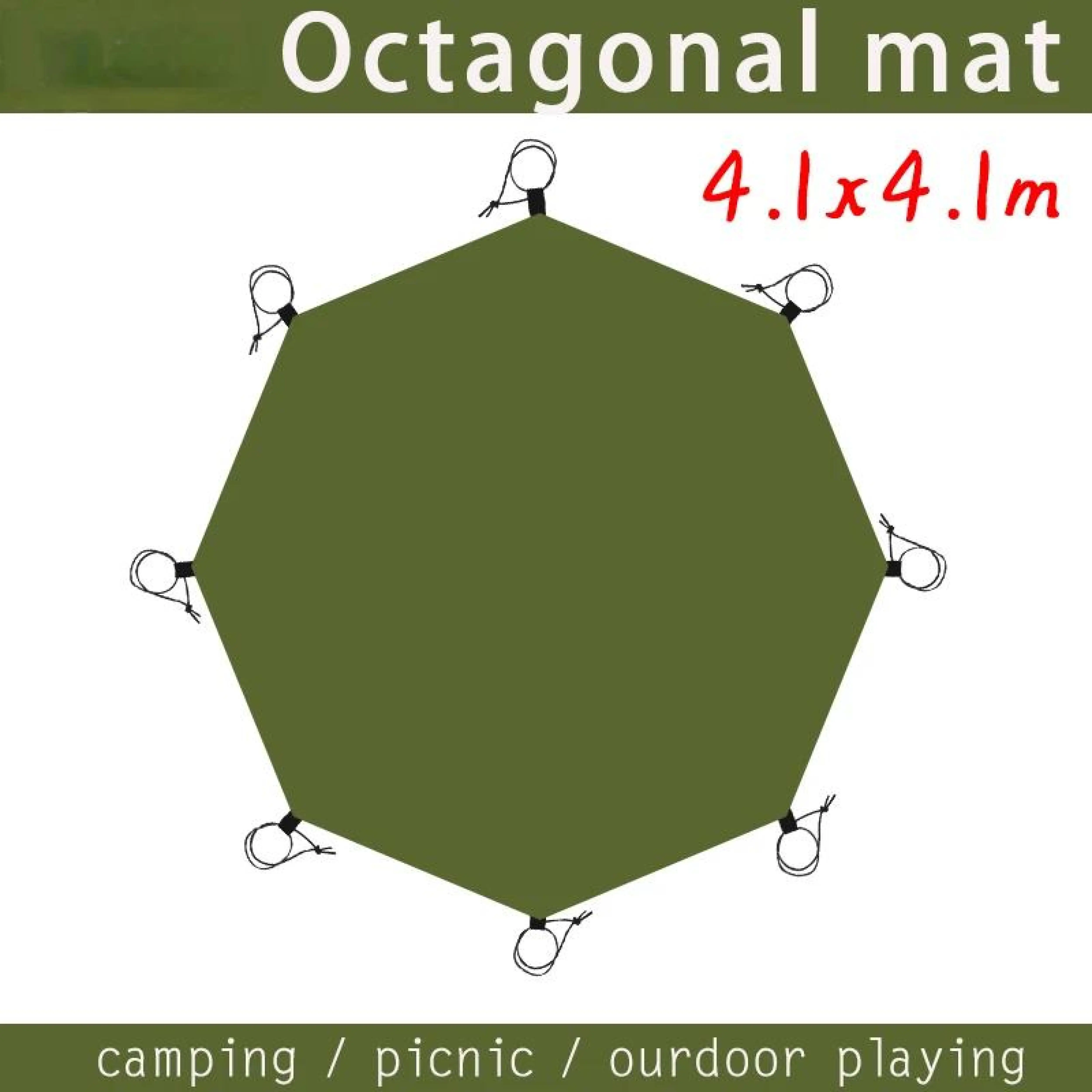 

4.1x4.1m Large Camping Mat Waterproof Ground Sheet Footprint Picnic Hexagon Octagon Mat Big Tarp Awning Shade Beach Travel Mat