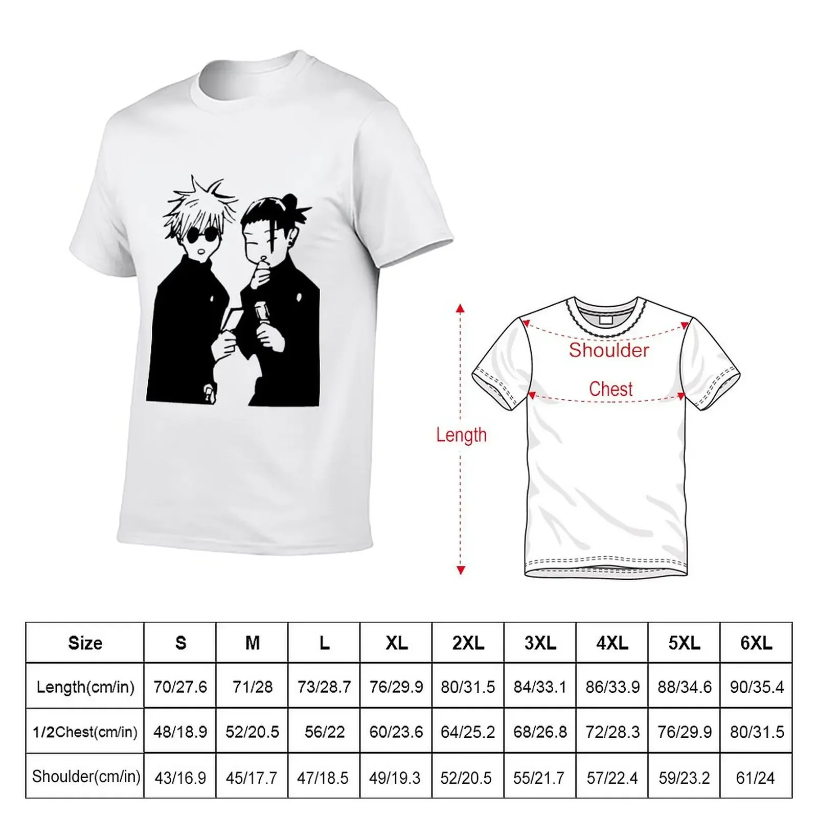 Gojo x Geto Gossip Funny sticker T-Shirt boys whites oversized t shirt tees blacks mens tall t shirts