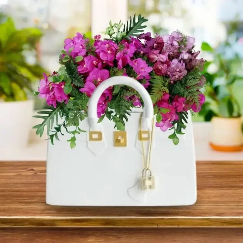 Creative Vase Bag Dried Flowers Pots Tabletop Ornaments Art Flower Vases Bedroom Ikebana Modern Home Interior Wedding Decoration