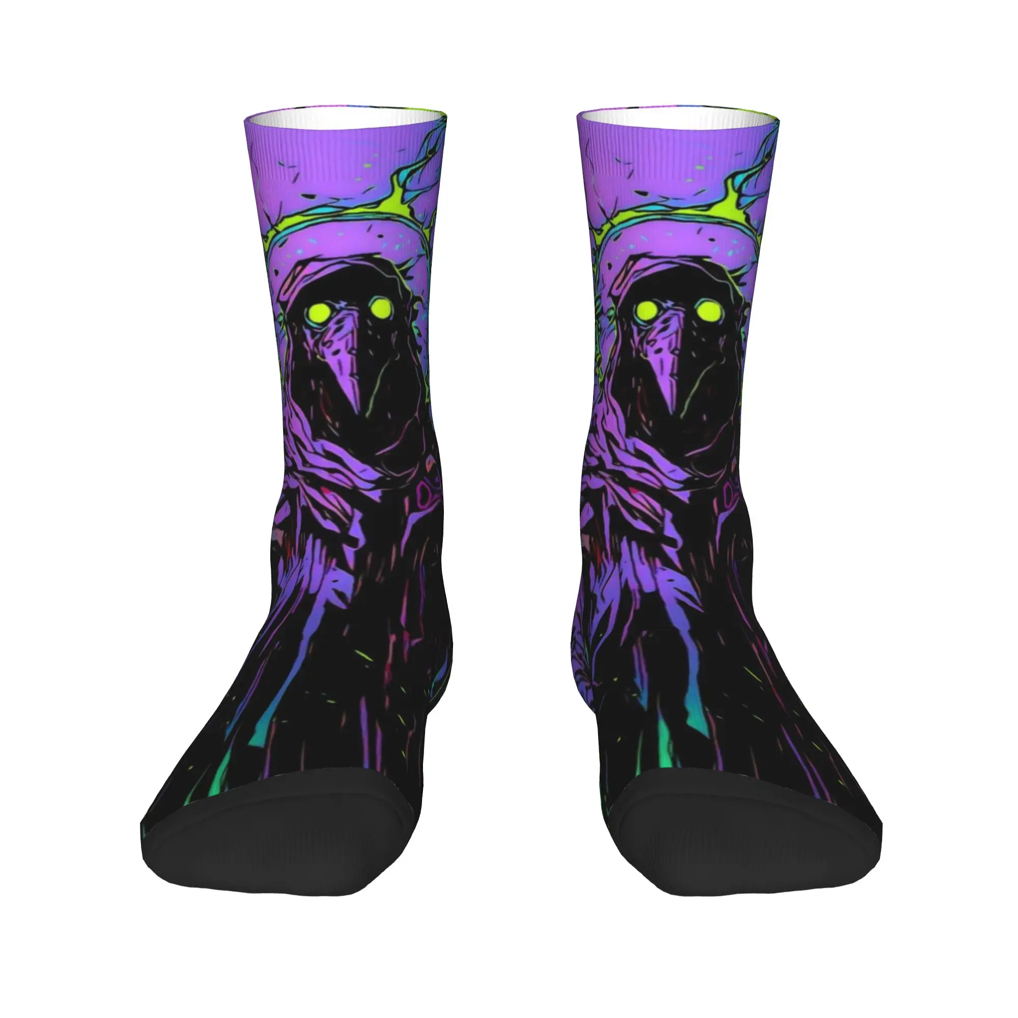 Psychedelic Purple Phantom Reaper Socks  Anti Skid Stockings Men Warm Soft Climbing Socks Spring Korean Design Socks