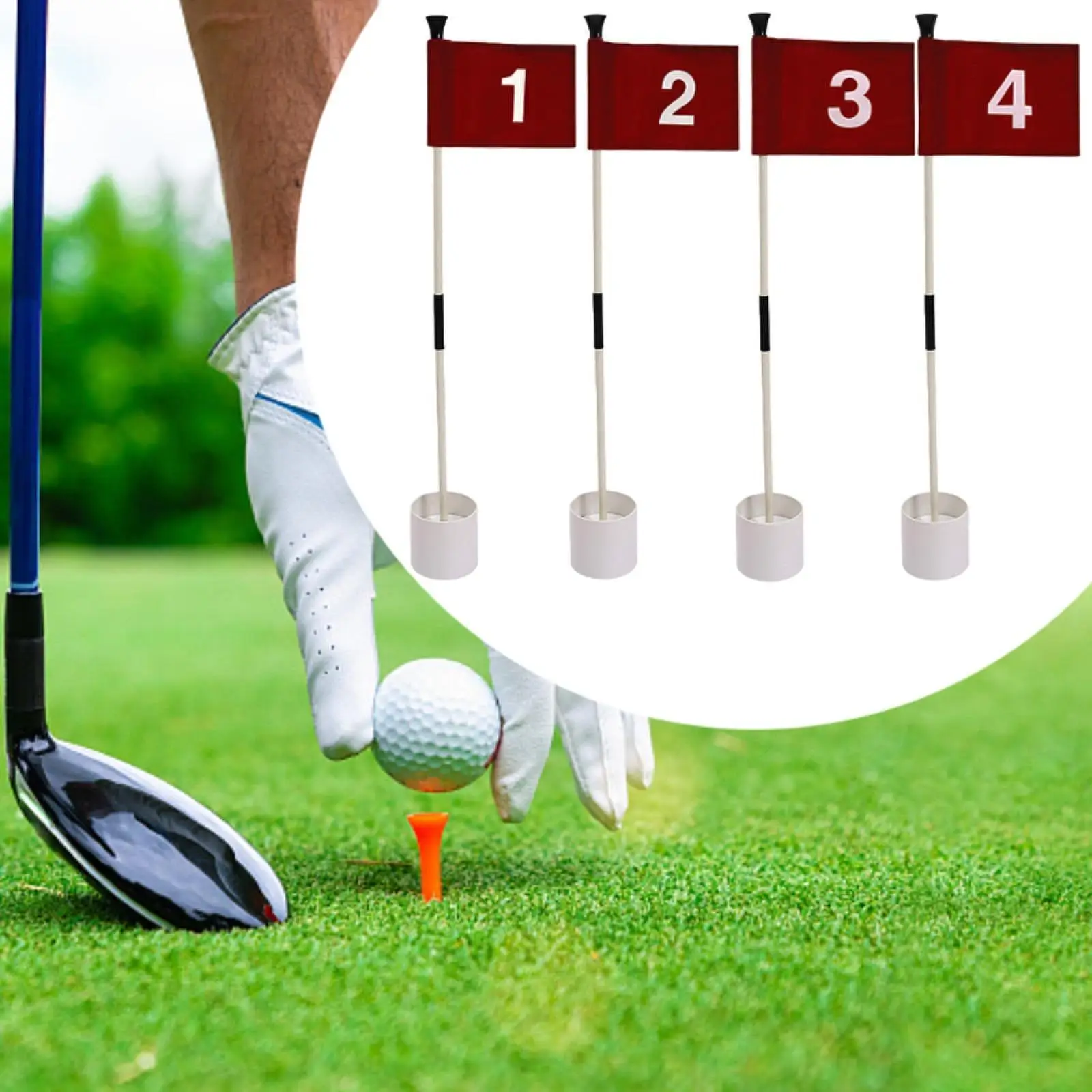 

4 шт. флагманки для гольфа, набор чашек с отверстиями для флага для гольфа, для газона, в помещении, на открытом воздухе, на заднем дворе