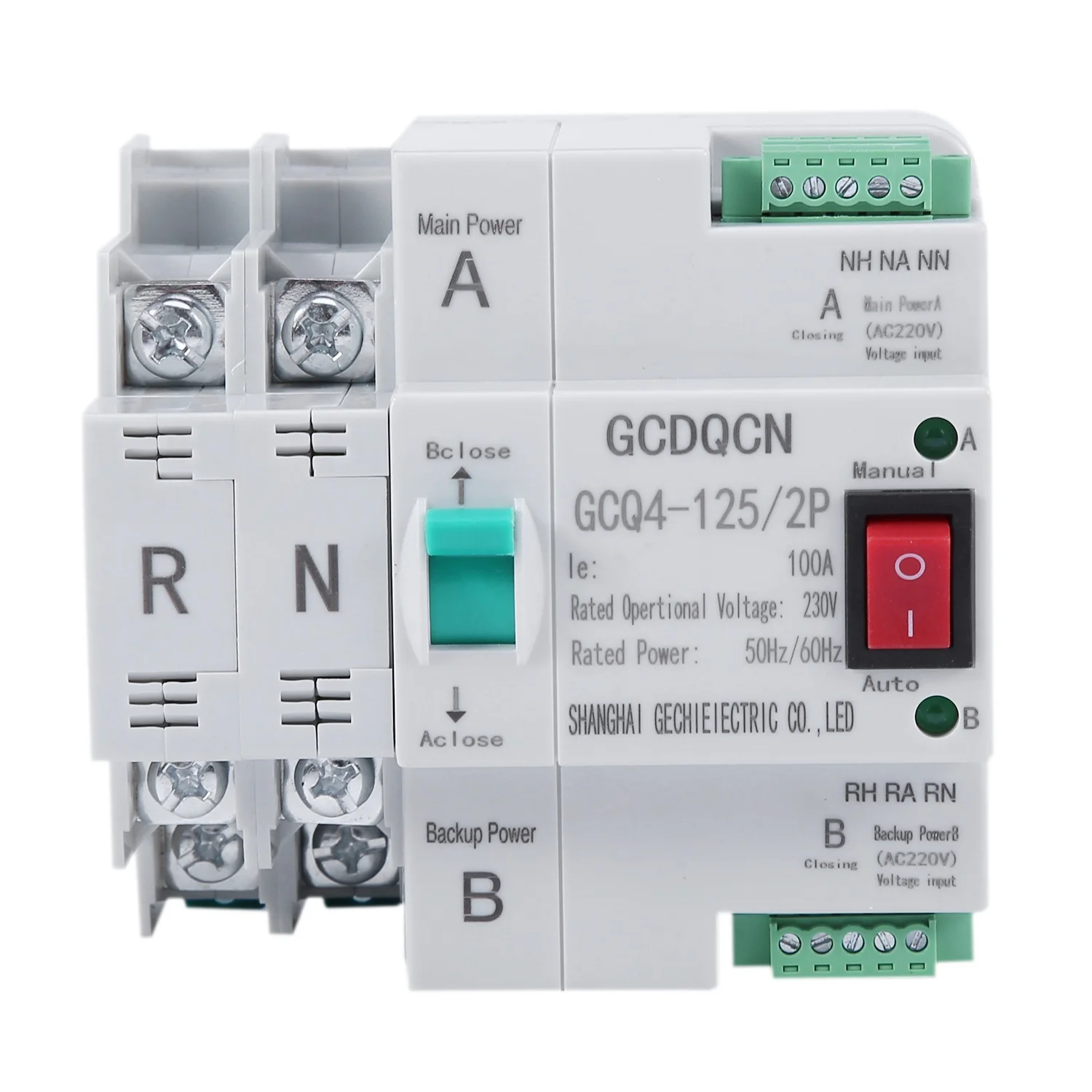 AED6-Dual-Power Automatic Transfer Switch 2P 100A Household 35Mm Rail Installation