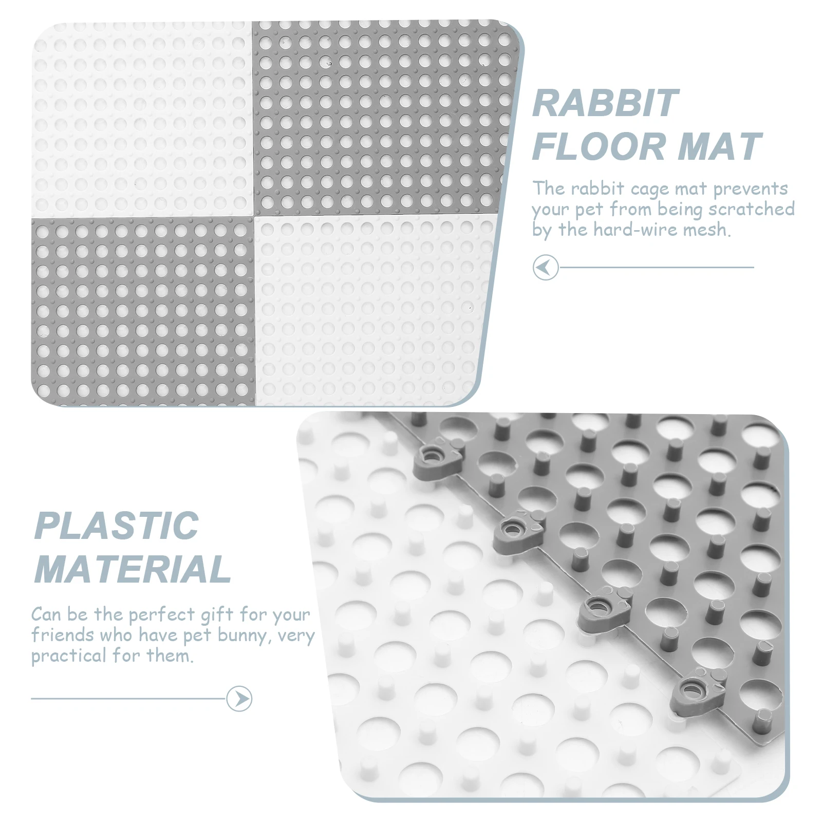 

4pcs Pet Foot Pad Durable Plastic Easy Clean Rabbit Floor Mat Guinea Pig Accessories Bunny Feet Mats Cage Hole Mats Small