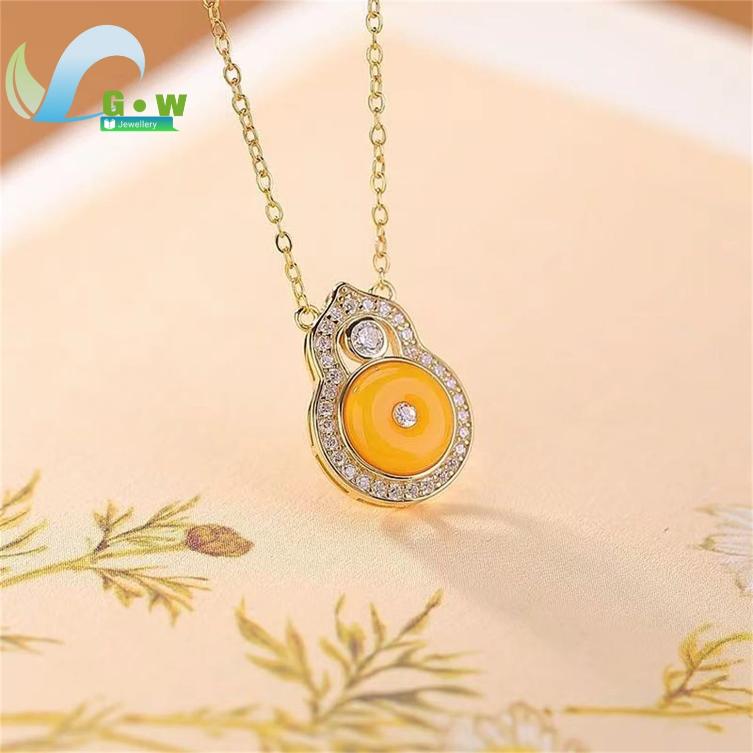 Gourd Peace Buckle Pendant Hanging Necklace Unisex Versatile Unique Design Lucky Charm Amulet Jewelry Gift For Men Women Couple