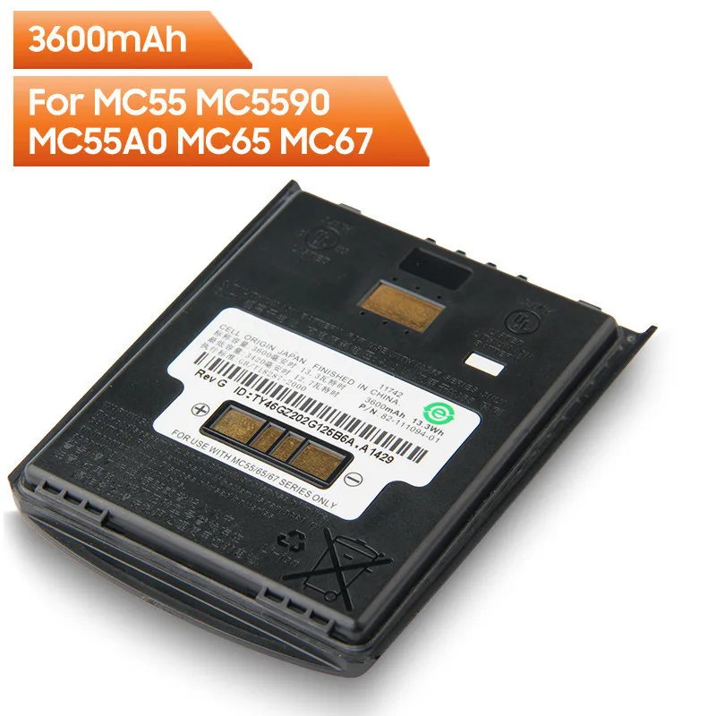 

Large Capacity Replacement Battery For Motorola ZEBRA MC55 MC5590 MC55A0 MC65 MC67 82-111094-01 3600mAh
