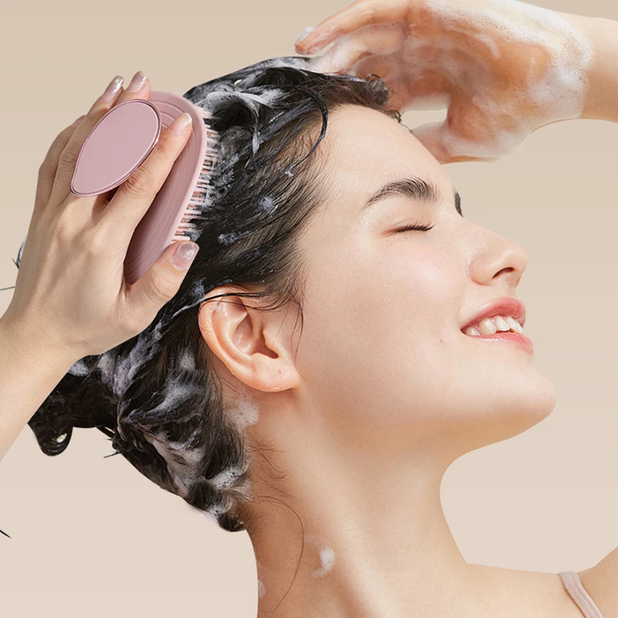 Silikon-Kopfhaut-Massage-Shampoo-Bürste – Haarwäsche für zu Hause, unverzichtbar für die Tiefenreinigung und entspannende Kopfhautmassage