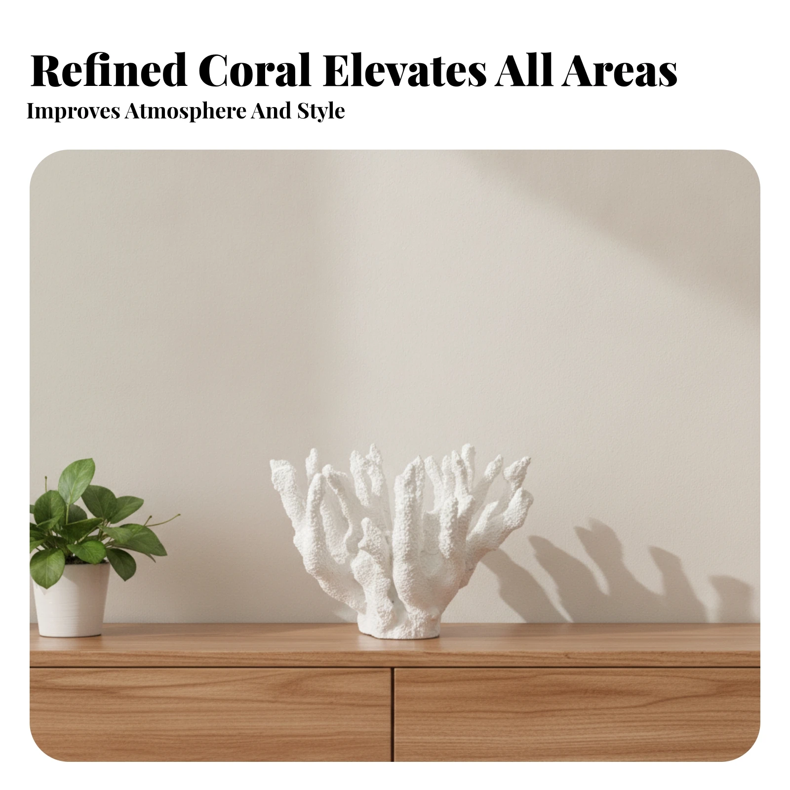 Resin Coral Sculpture Textured Surface Coral Sculpture Resin Decor Irregular Shape Ocean-Inspired
