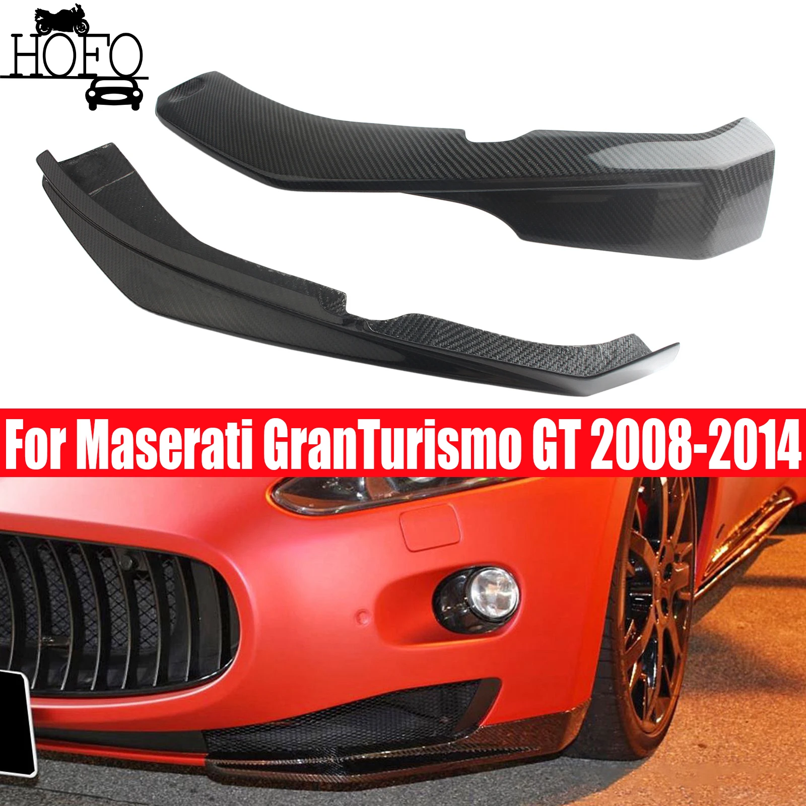 

Carbon Fiber Car Front Skirt Bumper Splitter Lip Body Kit For Maserati Gran Turismo GT 2008-2014 Auto Styling Replacement Parts
