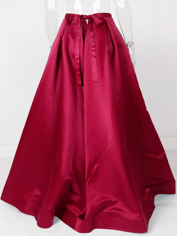 Burgundy Tie Up Skirt For Ball Gown Gold Green Black
