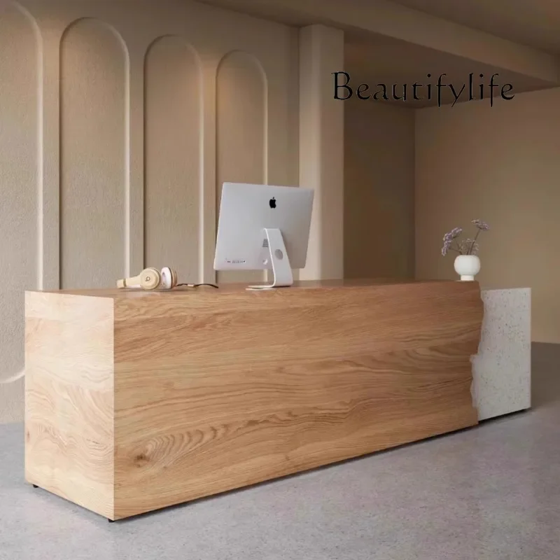 بواسطة L شكل مكتب الاستقبال مكتب الاستقبال التصميم الحديث صالون تجميل مكاتب الاستقبال عيادة الخشب Mostrador دي Tienda الأثاث