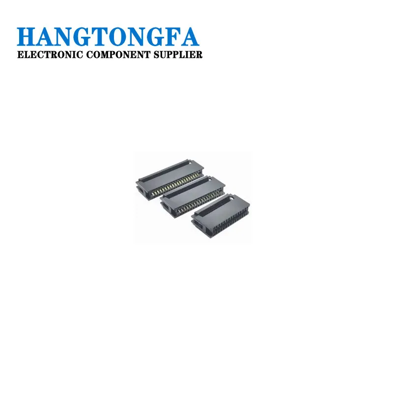 10 Pcs 10 14 16 20 24 26 30 34 40 50 60 64 Pin 2.54 Pitch Card Edge Female Crimp IDC Connector for 1.27 MM Flat Ribbon Cable