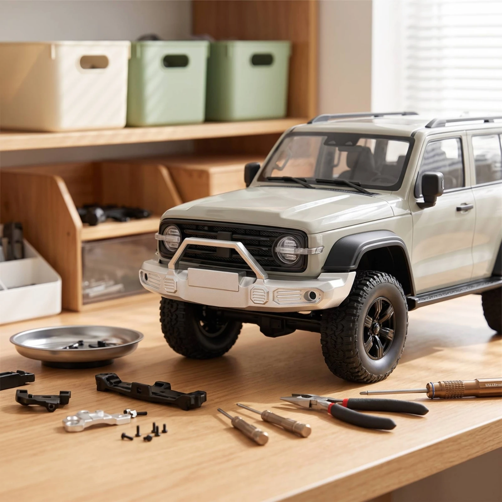 RC Front Bumper Upgrade RC Car Bumper Non-Destructive Sandblasted for Hobbyists, Scale Builds