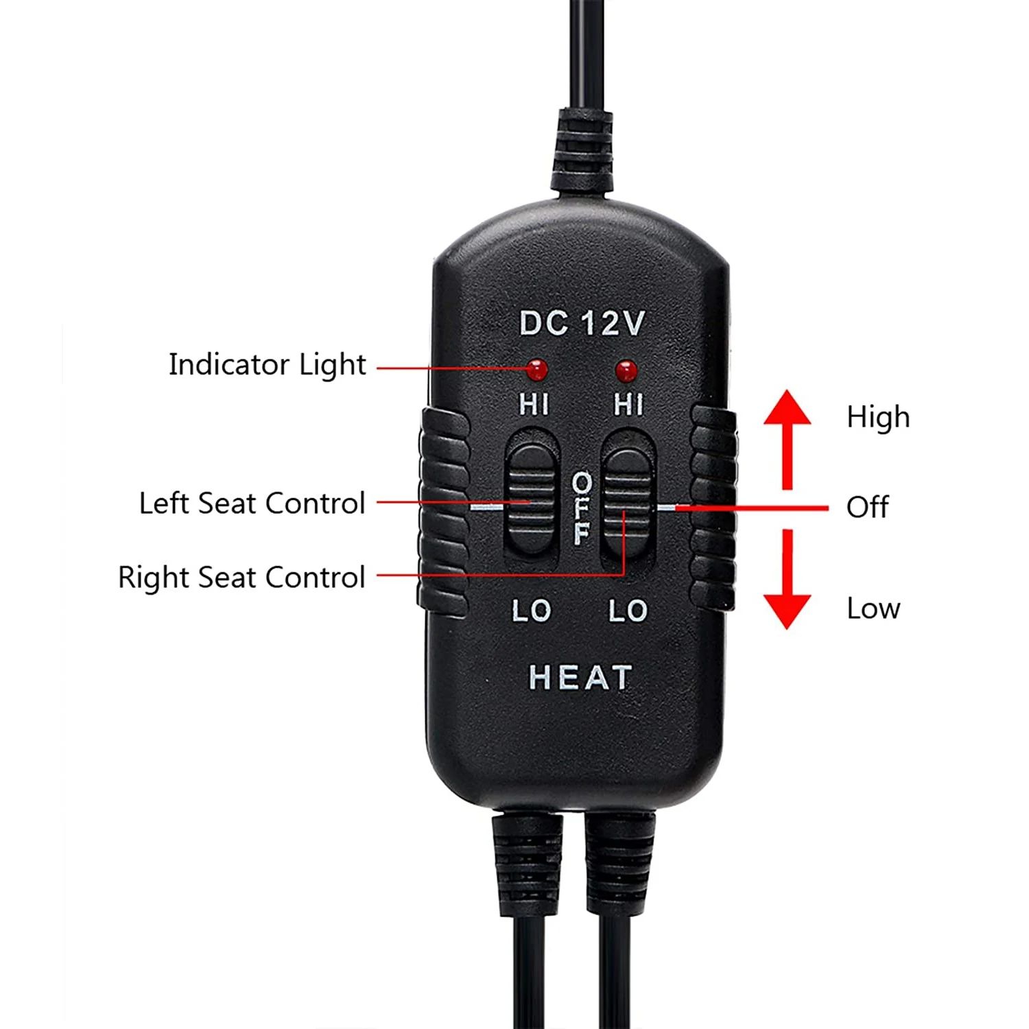 12V Heated Car Plush Front Seat Cover Cushion Winter Heater Warmer Control Temperature Electric Heating Seat Pad,