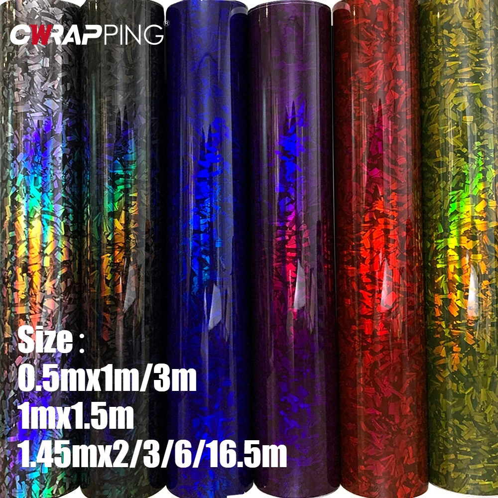 

Rainbow Carbon Fiber Vinyl Car Stickers 145cmx200cm Motorcycle Adhesive Vinyl Paper for Car Roof Universal Hood Laser Door Wrap