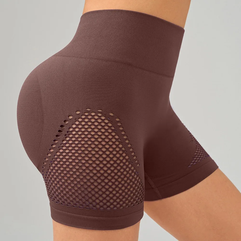 Naadloze Holle Yoga Shorts Zomer Hoge Taille Perzik Heup Fitness Broek Vrouw Europa En De Verenigde Staten Elastische Sporten