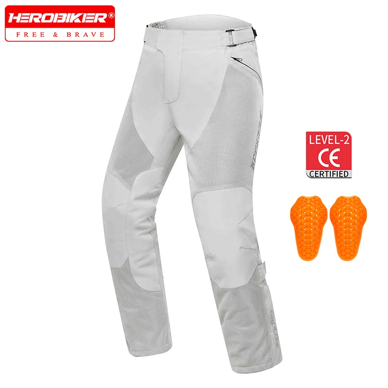 

Summer Motorcycle Pants Motorbike Riding Trousers Mesh Breathable CE2 Protective Gear Motocross Pants Men Knee Protection