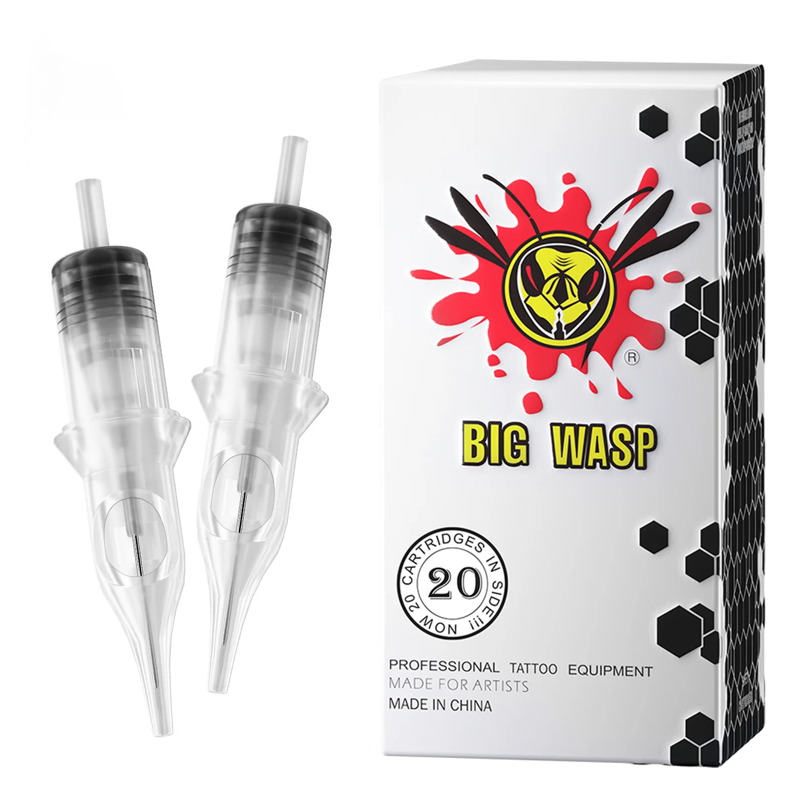Иглы для татуировки BIGWASP, мембранная система с круглым лайнером для тату-машины 0,30 мм/0,35 мм, 20 шт./лот, картриджи для татуировки, иглы