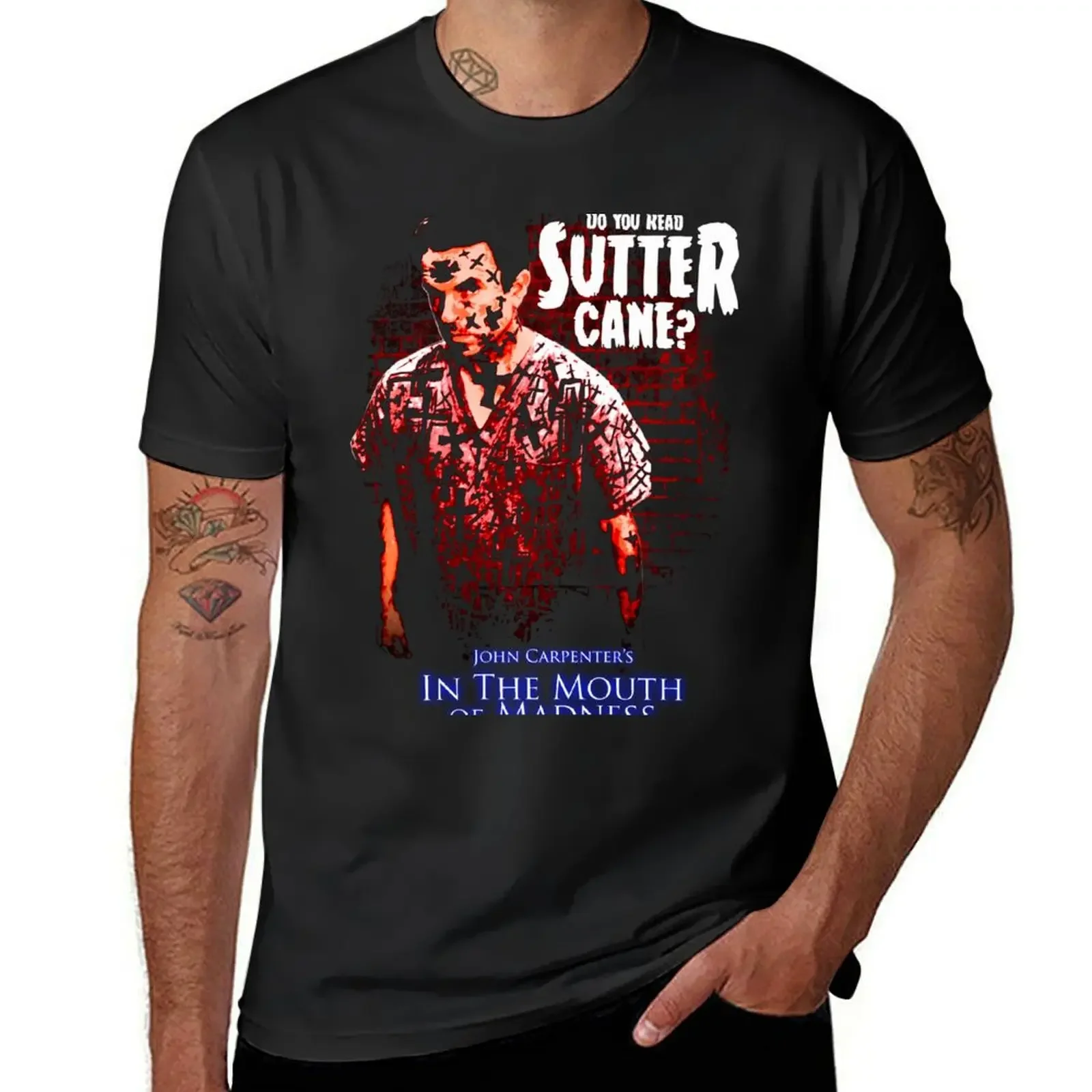 Sutter Cane John Carpenter Horror Movie T-Shirt street wear korean fashion mens t shirts top quality