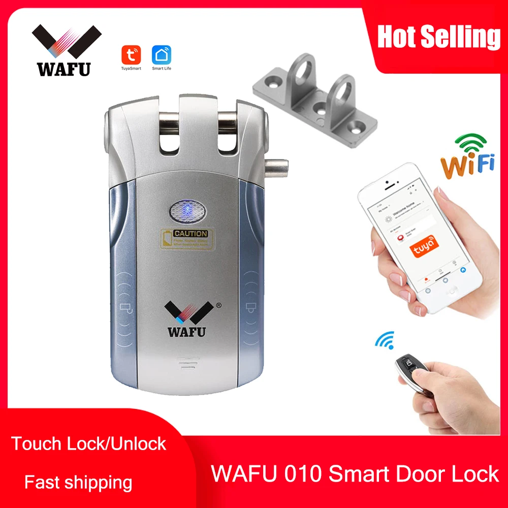 Wafu 010 Door Lock Tuya Wifi Smart Lock Wireless Electronic Door Lock Phone Control Invisible Lock Remote Control Touch locks