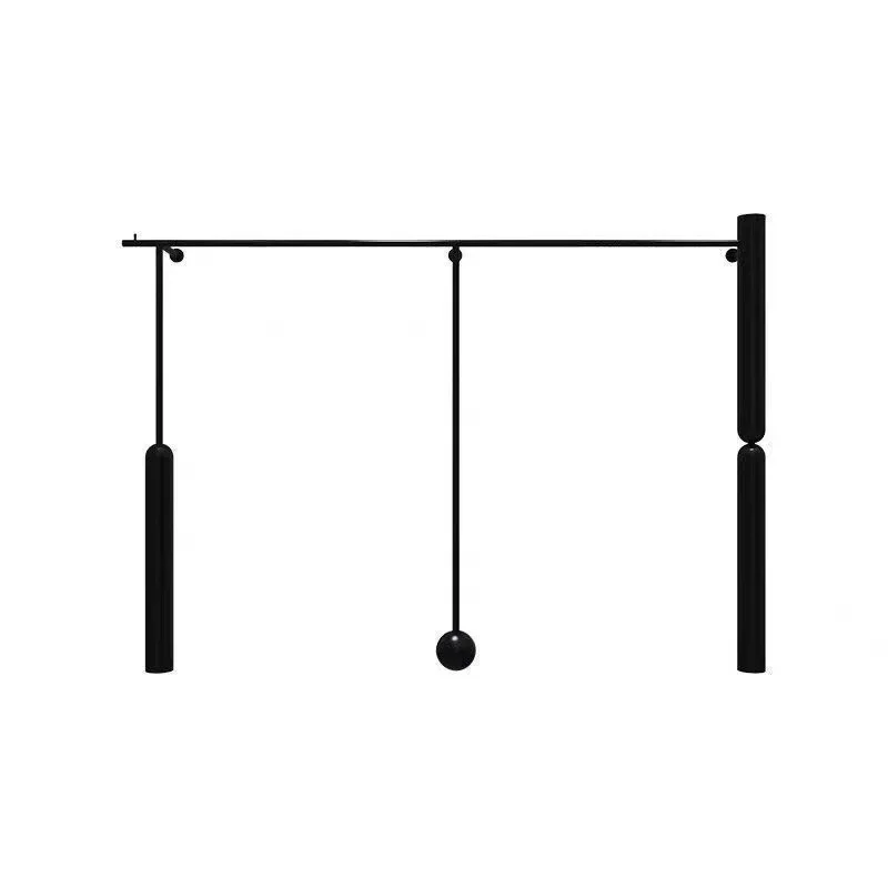 

Simple women's clothing store black bold wall floor clothes display shelves wrought iron hangers