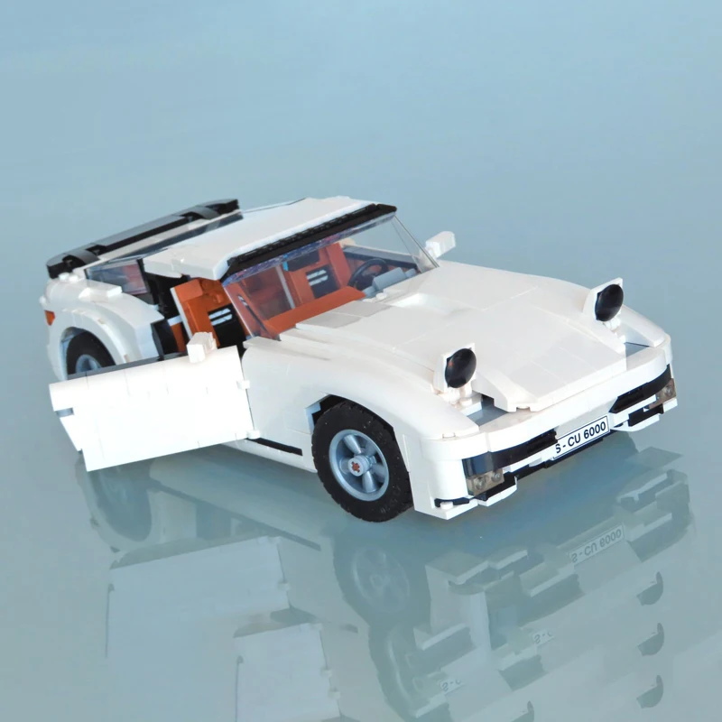 NEW White Hypercar Super Racing MOC-10295 Excellent Set Retro Sport Coupe Heedfully Engineered Building Blocks Cars Bricks Model