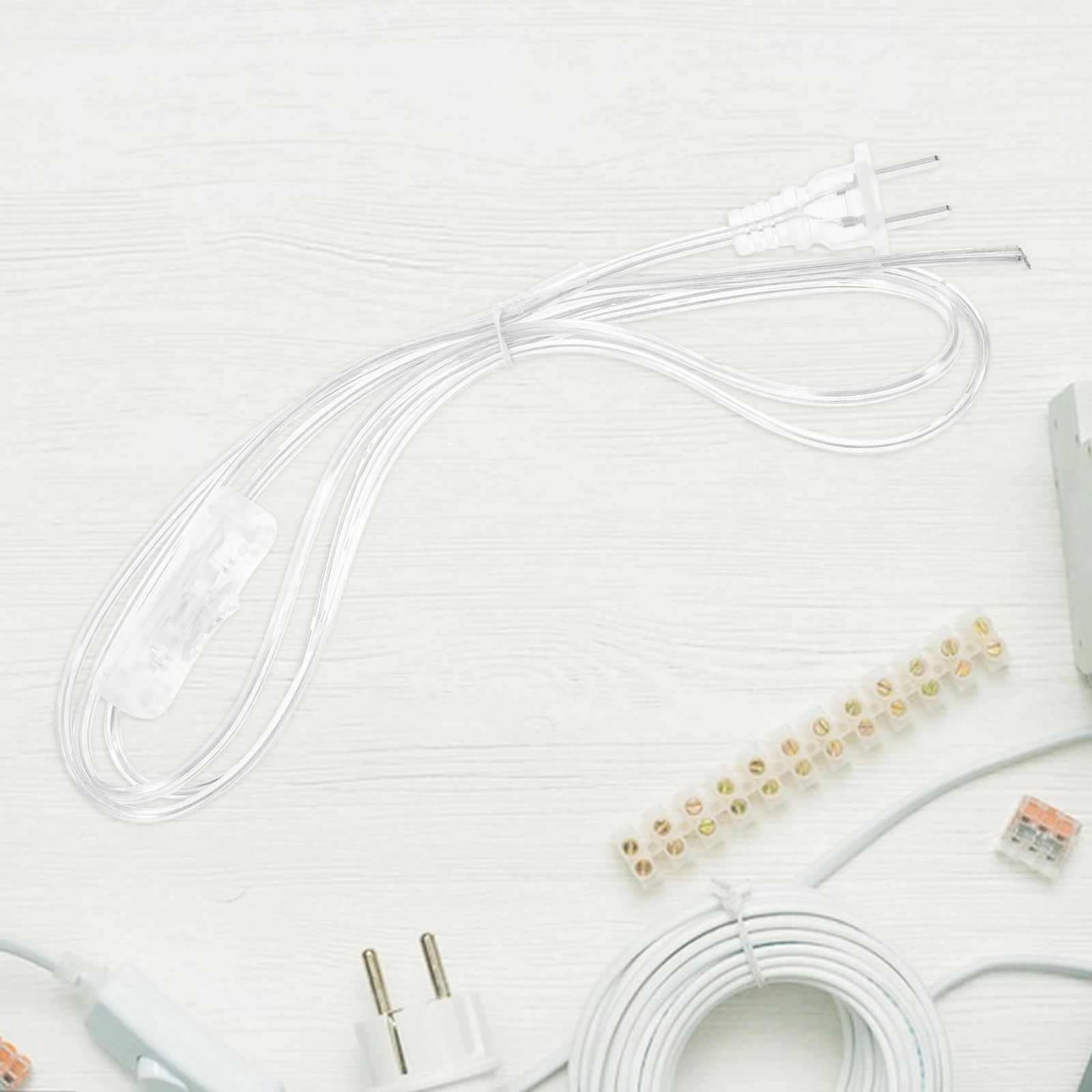 

Transparent Switch Power Cord 1.8M Stylish Durable Lamp Cable PVC Plug Safety Vintage LED Extension Hanging Lantern Replacement
