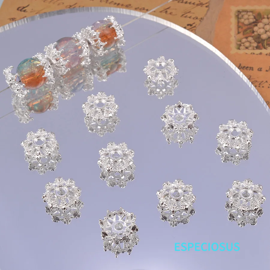 Gold Color Plated Alloy Hollowed Receptacle Beads Holder Vintage Earring Fittings Departments Metal Spacer Jewelry Accessories