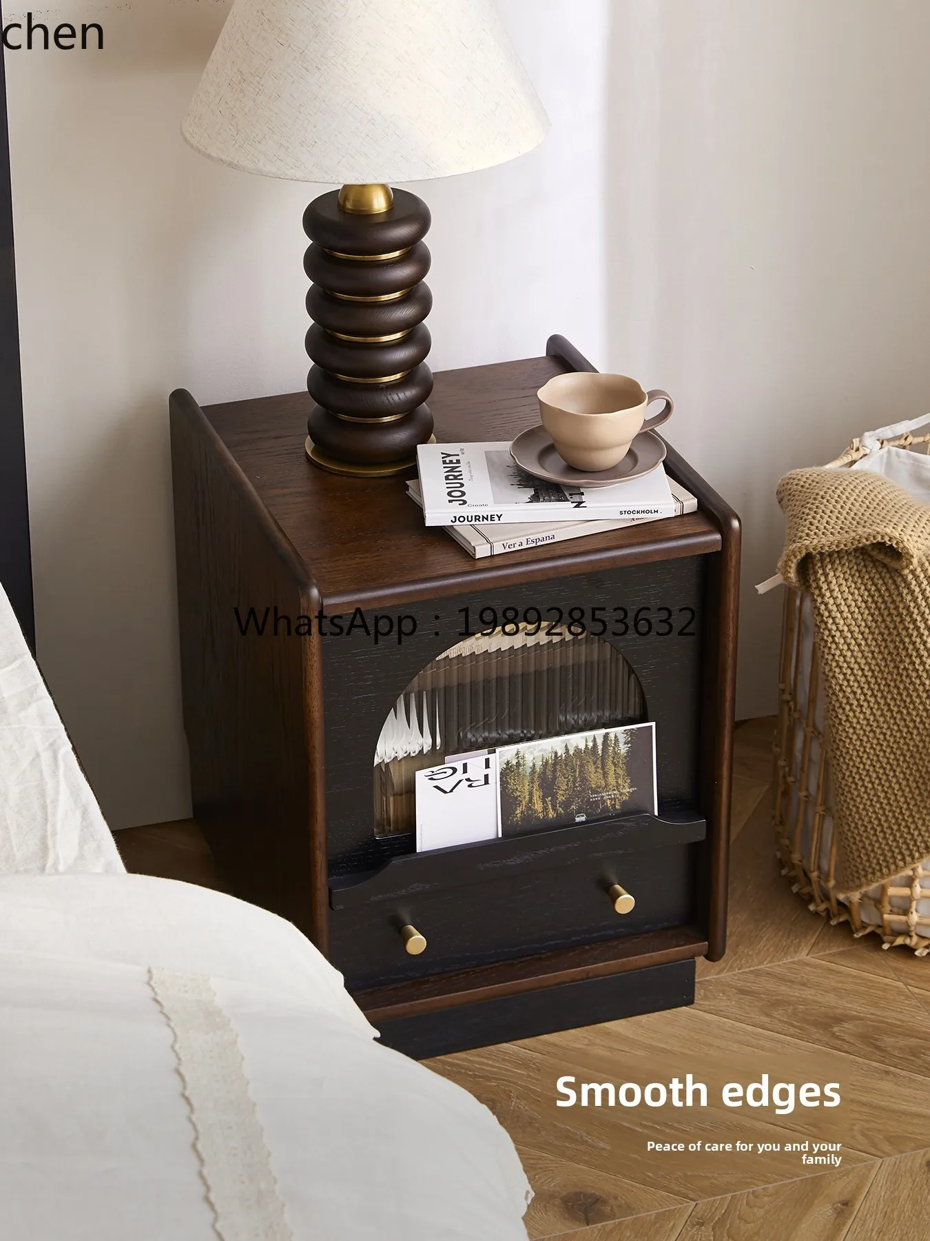 Picture 4: retro bedroom solid wood bedside storage bedside small cabinet household rack locker