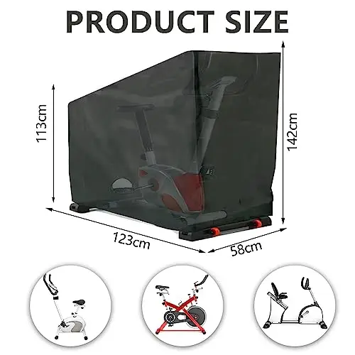 Stationary Bike Cover Waterproof Oxford 450G Heavy Duty Dustproof for Indoor Cycling Exercise Equipment Protector Fits