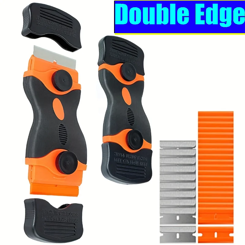 

21pcs Razor Blade Scraper Double Edge Razor Scraper Remover Tool with Razor Blades for Labels Stickers Decals Removal Tint Vinyl