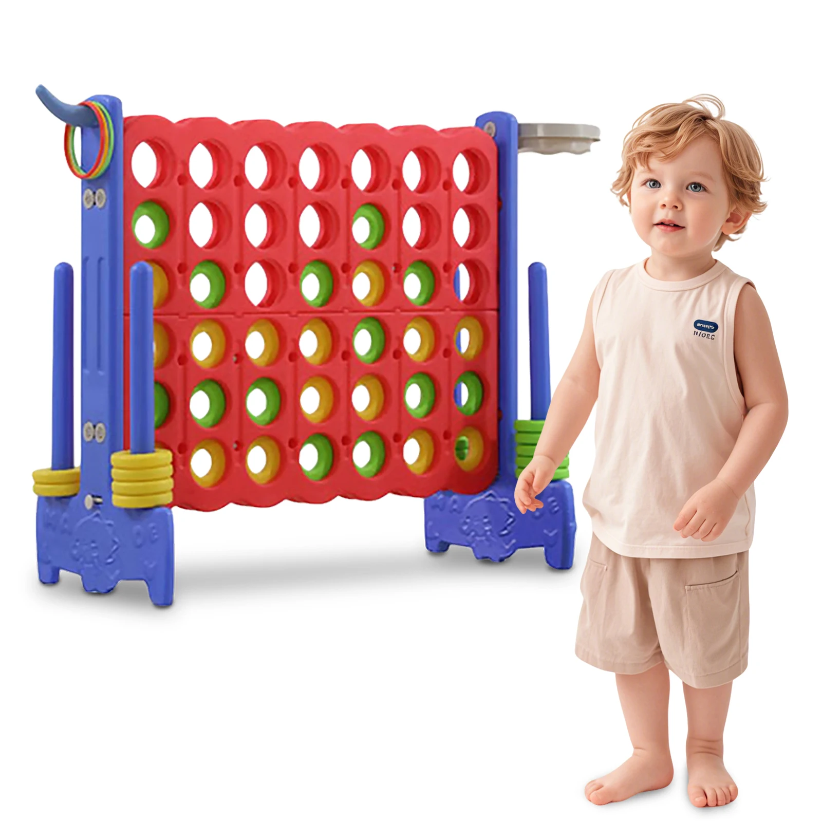 

Jumbo 4-to-Score Yard Game 34.65x33.07in Giant 4 Connect in A Row Game Large 4-to-Score Connect Game Set for Indoor/ Outdoor Fun