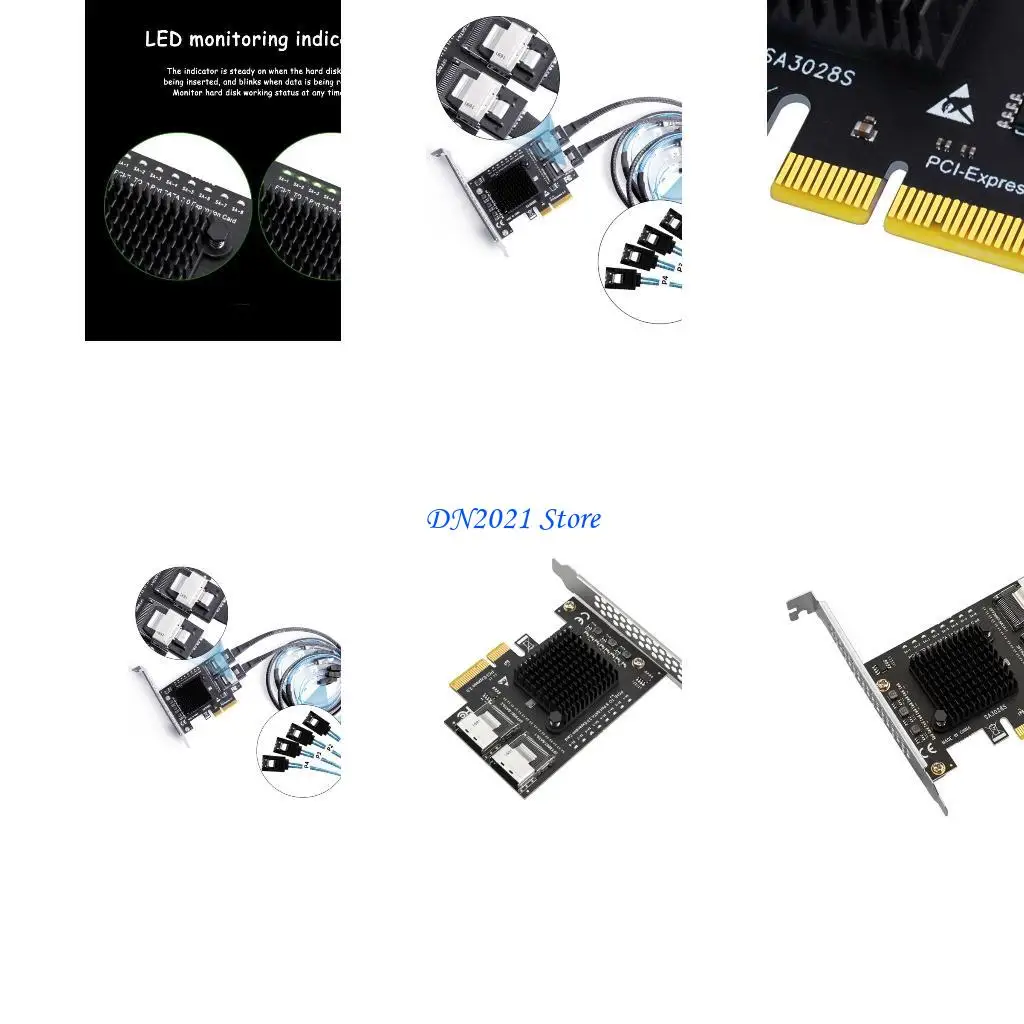 F3KE PCI-E to SFF-8087 Adapter 8-Port PCIE to Mini / Sata3.0 Hard Disk Expansion
