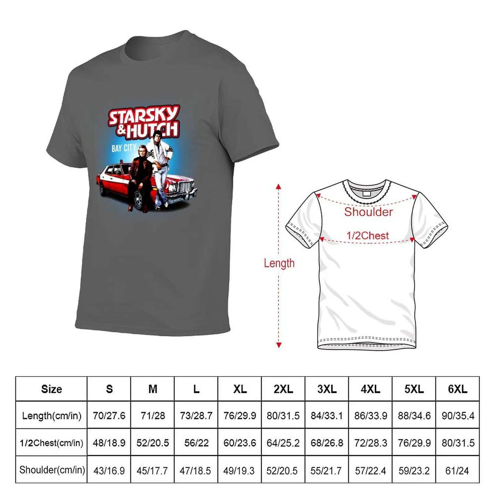 Starsky and Hutch TV series T-Shirt anime tshirt t shirts for man cotton soft T-Shirt