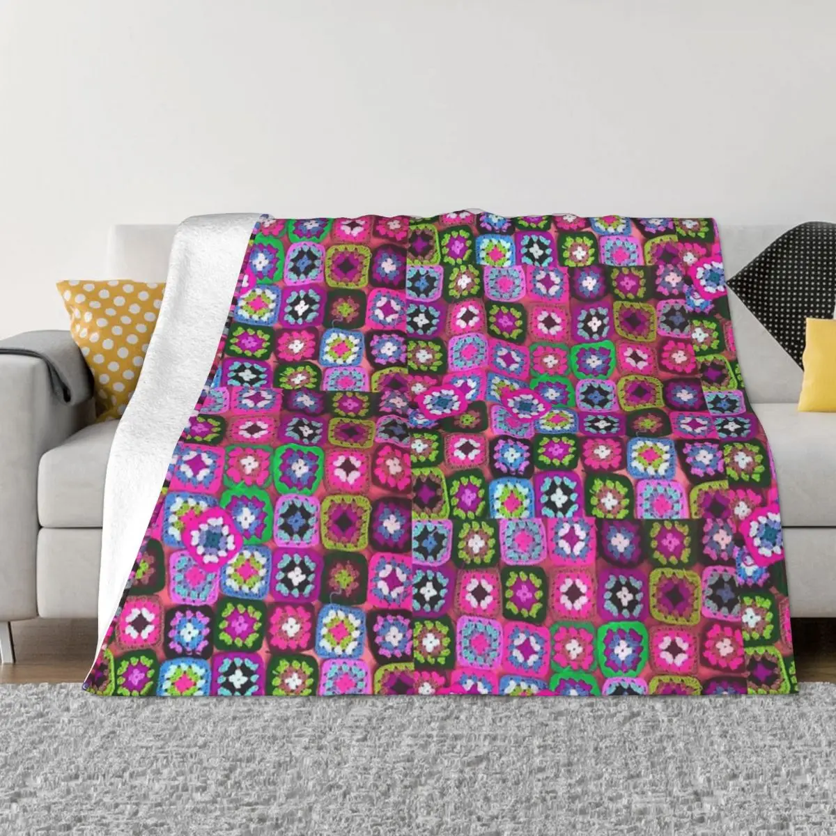 

Crochet Blanket Granny Square Vintage Anime Blankets Quilt For Bed Blankets And Blankets Throw Blanket