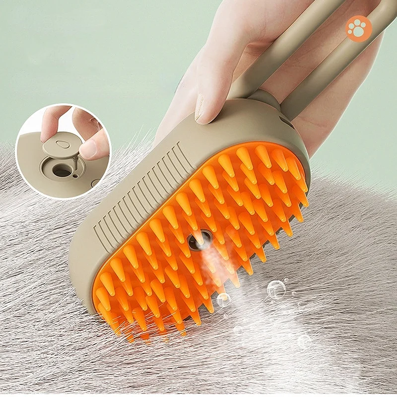 Cat Dog Pet Spray Massage Brush One Button Steam Spray Folding Rotatable Floating Hair Bath Hair Removal Brush Comb