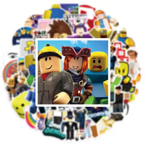 50pcs ROBLOX Game Creative Peripheral Cartoon Graffiti Stickers Skateboard Helmet Thermos Cup Waterproof Non Repeating Stickers