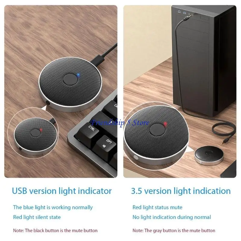 T8WC USB Conference Microphone Omnidirectional Mic for PC and Laptop Teleconferencing