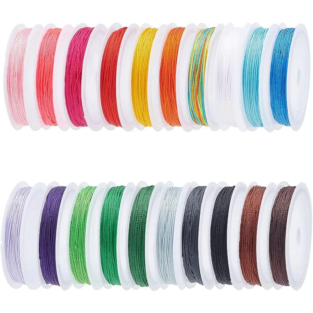 

210 Yards Beading String 20 Colors 0.8mm Bracelet String Chinese Knotting Cord Kumihimo Macrame Thread Cord Blinds String