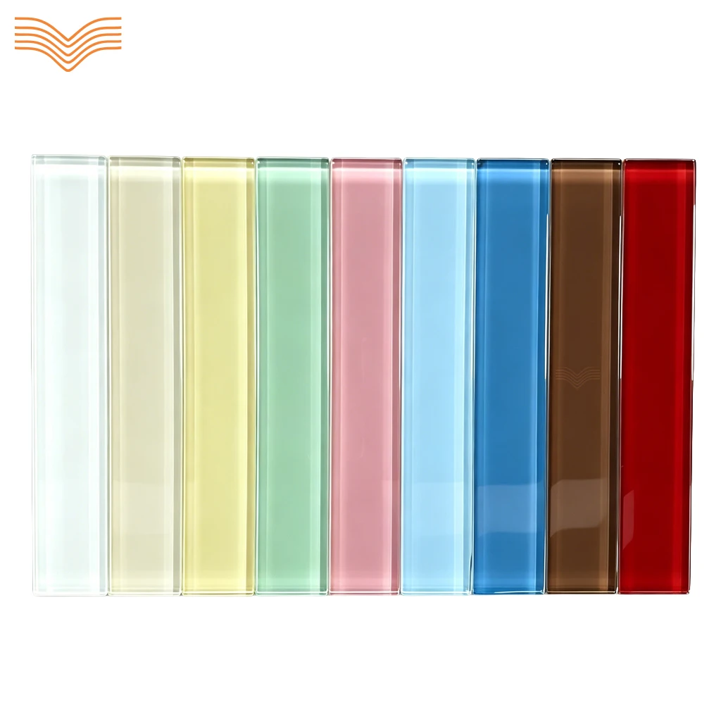 Jelly Transparent Linear Handmade Glass Mosaic Self-Stick Dopamine Macaron Color Wall Tile for Cafe Bar Kitchen Shower Room Wall