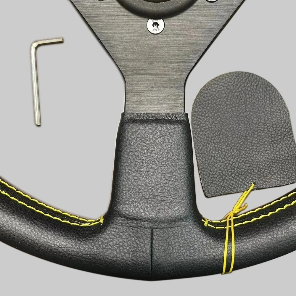 350mm MonteCarlo Leather Steering Wheel for MOMO NRG HKB OMP SPARCO hubs view 5