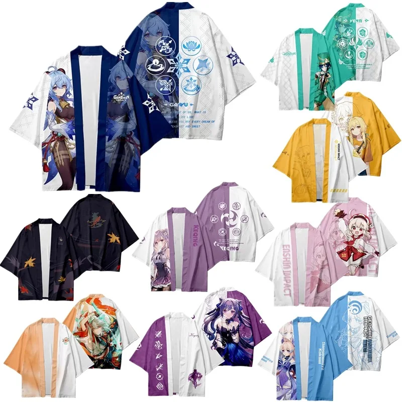 

Anime Genshin Impact Tops Game Cloak Loose Haori Lumine Cosplay Costume Ganyu Kimono Adult Cardigan Anime 3D Printing Outfit