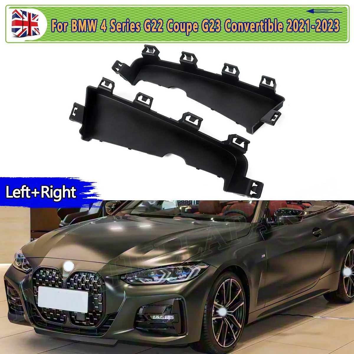 

Fog Light Lamp Grille Covers For BMW 4 Series G22 G23 M Sport 2021 2022 2023 2024 430i M440i Front Bumper Lower Grille parts